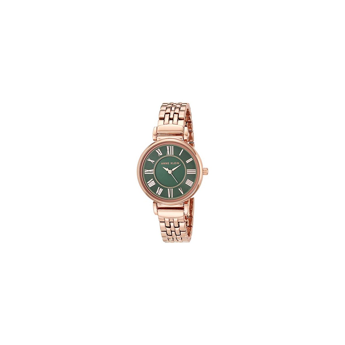Anne Klein Rose Gold Tone Bracelet Watch with a Green Dial Model Ak / 2158gnrg
