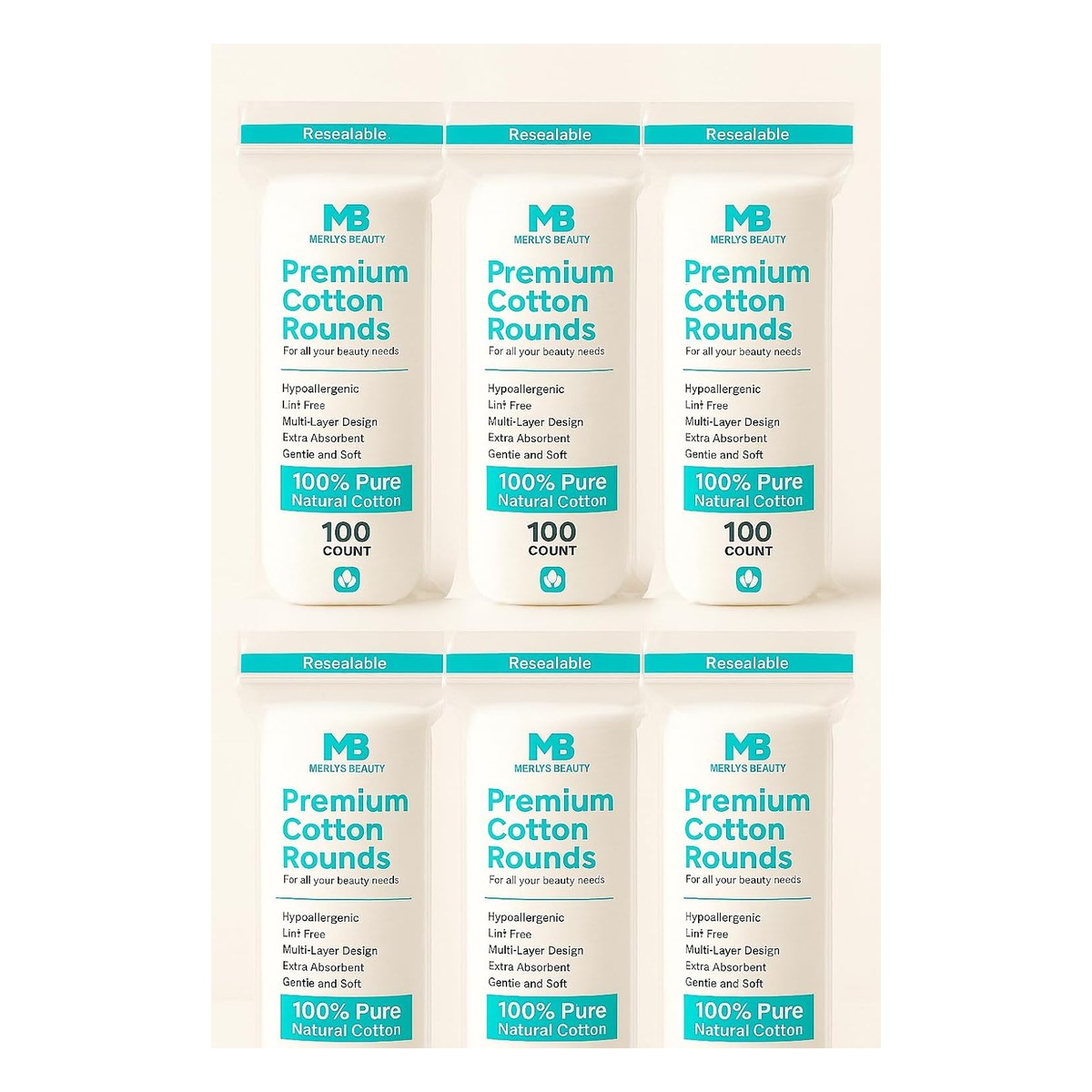 Beauty 360 Premium Cotton Rounds 100 Counts