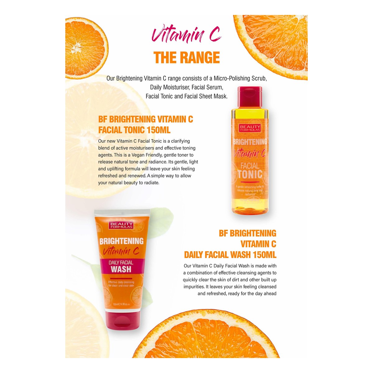 Beauty Formulas Brightening Vitaminc Daily Facial Wash 150ml