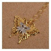 Butterfly Pendant Gold Plated Necklace