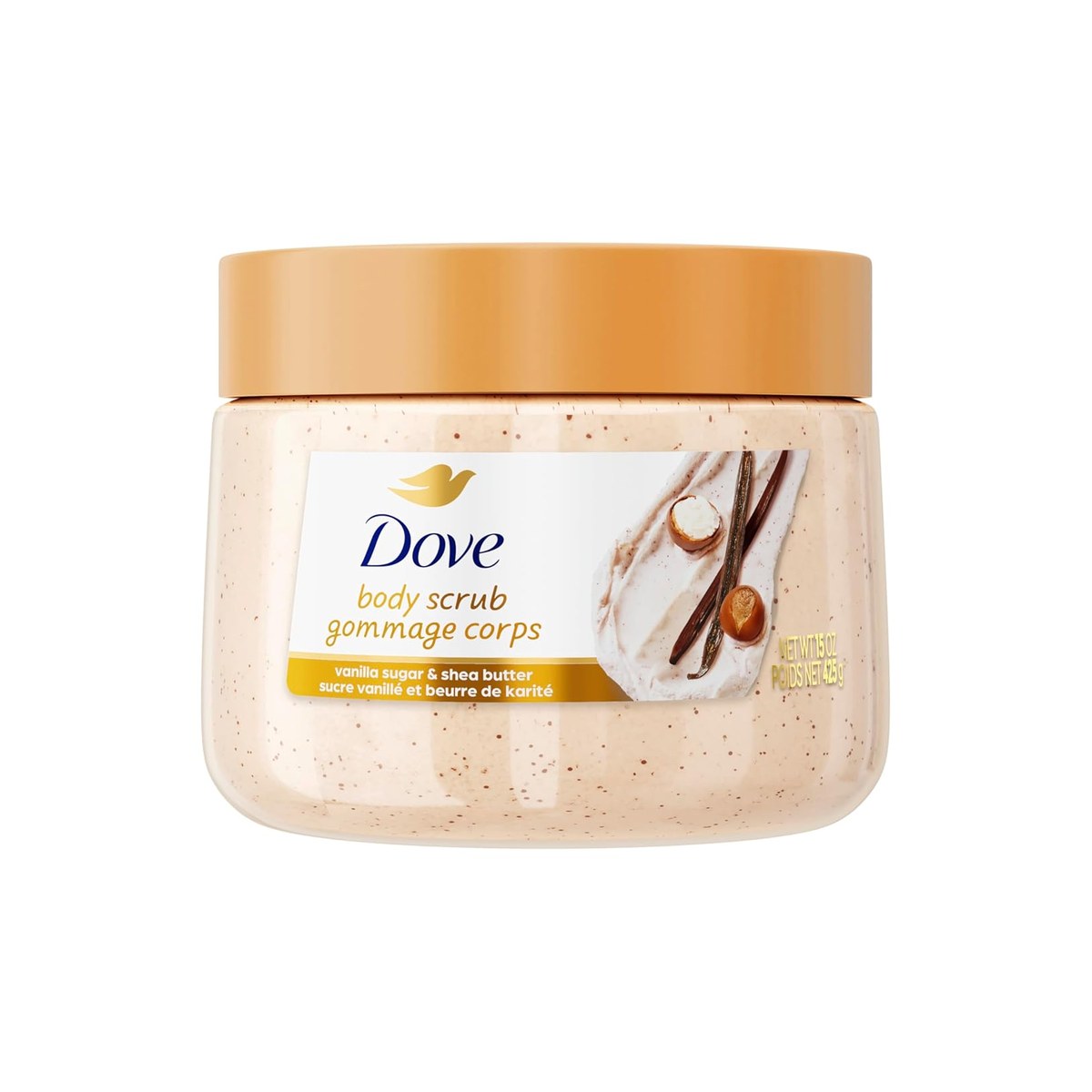 Dove Body Scrub Vanilla Sugar & Shea Butter 15oz