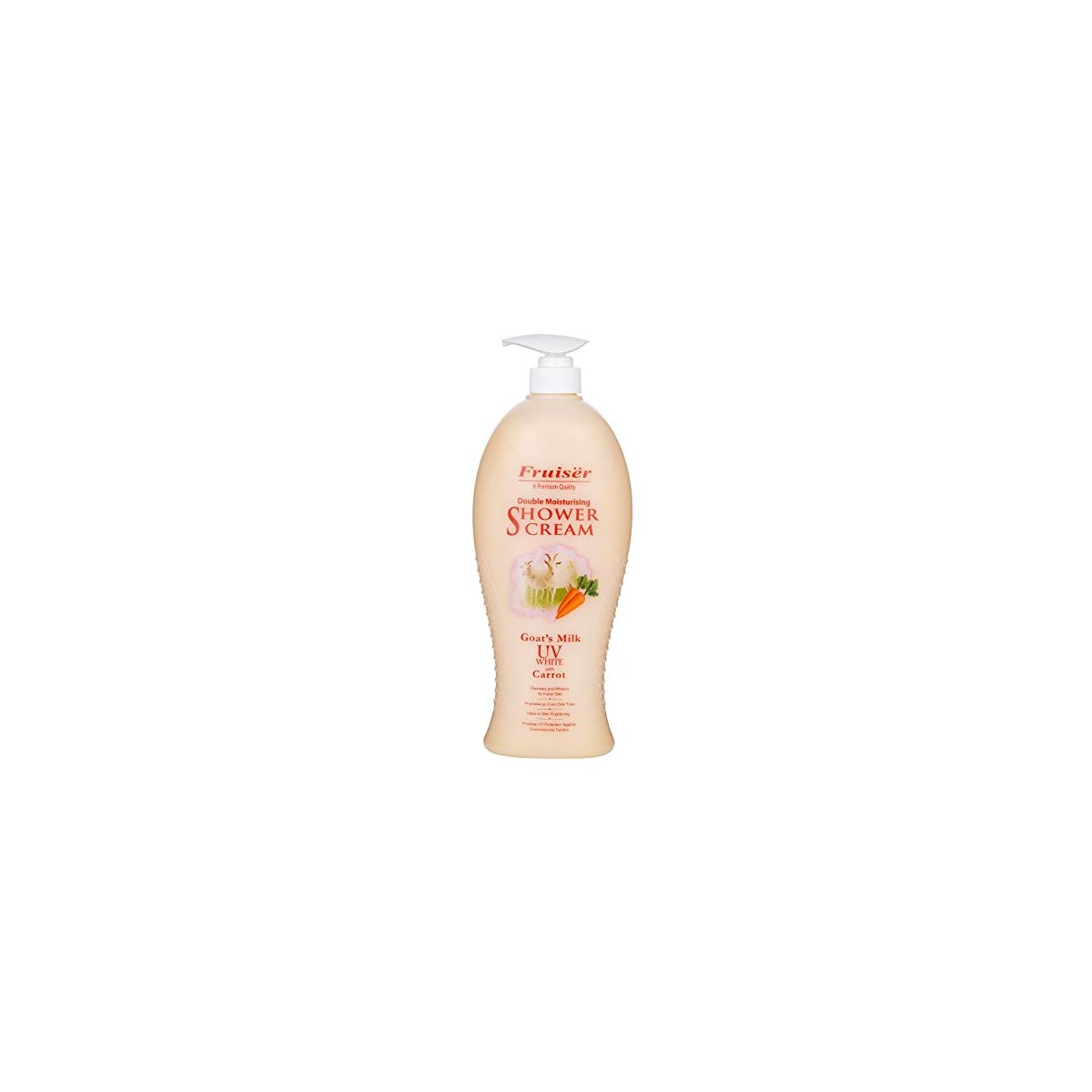 Fruiser Double Moisturizing Cream Goat's Milk UV White & Carrot 1000ml