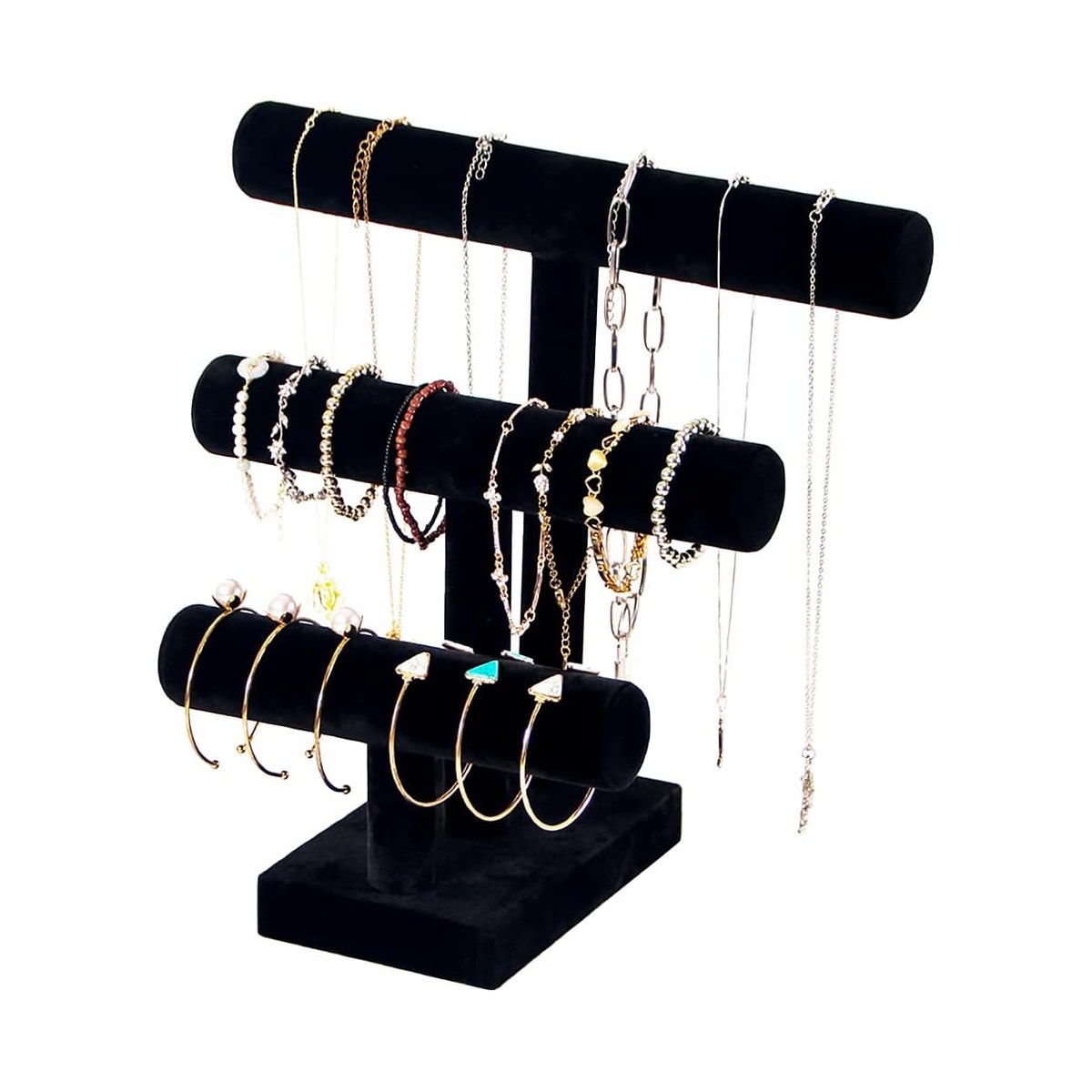 Gold & Black Bracelet on Black Stand