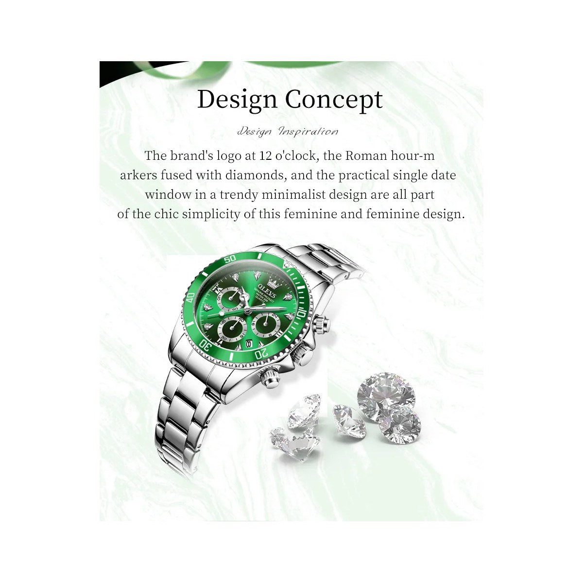 Olevs Luxury Women's Quartz Chronograph Watch(model 5632