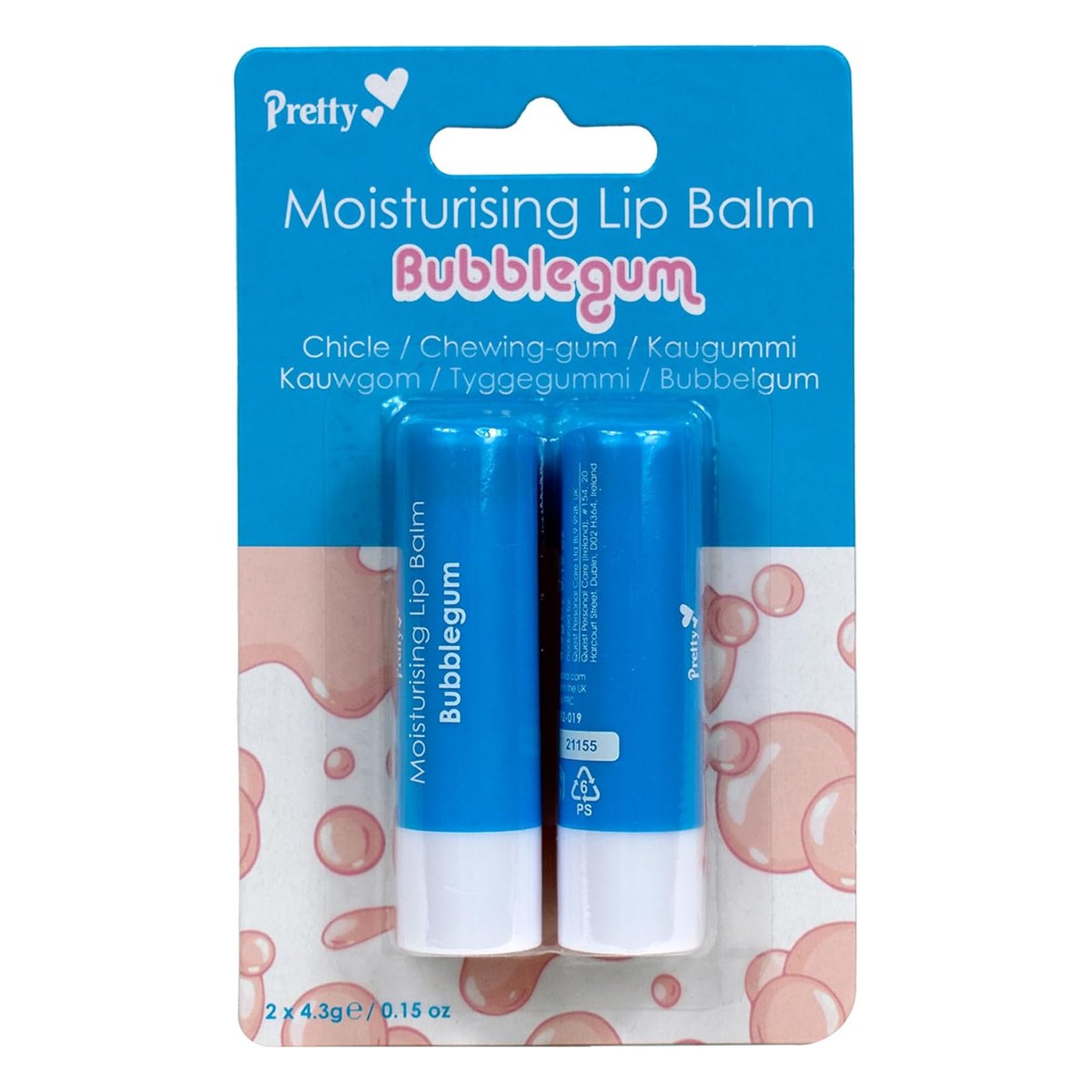 Pretty Moisturising Lip Balm Bubblegum