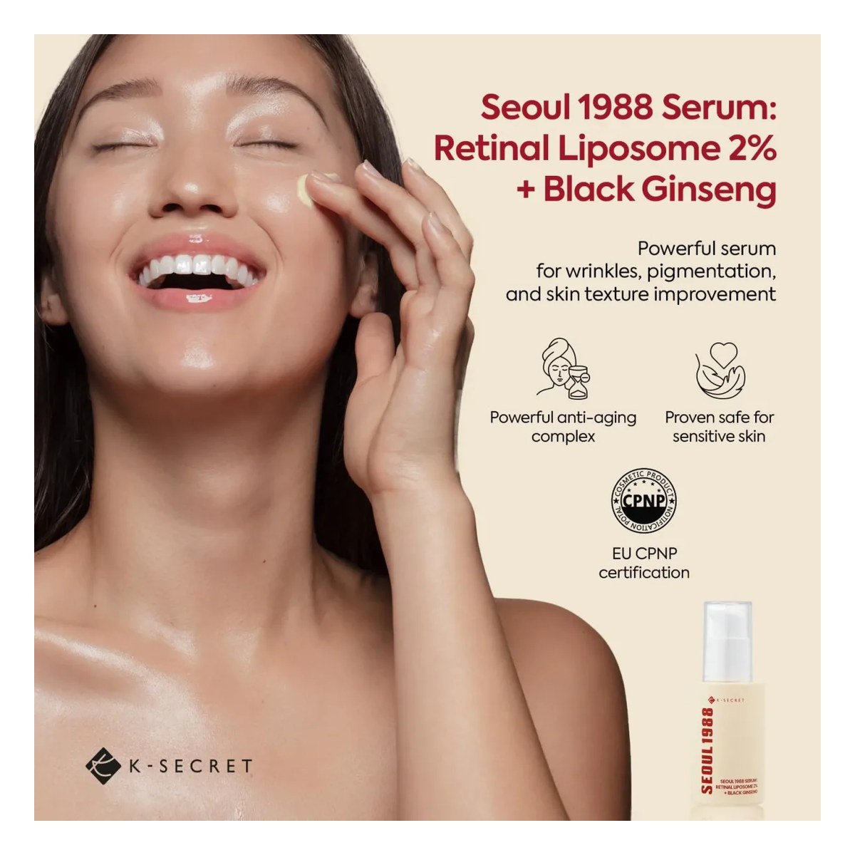 Secret Seoul 1988 Serum : Retinal Liposome 2% + Black Ginseng 30ml
