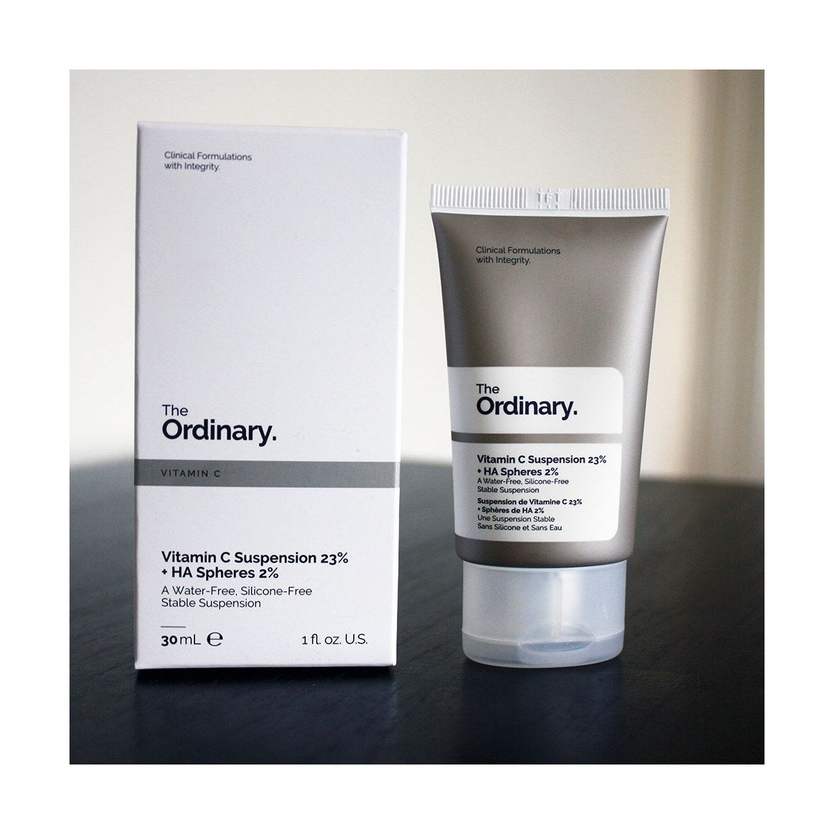 The Ordinary Vitamin C Suspension + Ha Spheres Moisturizer