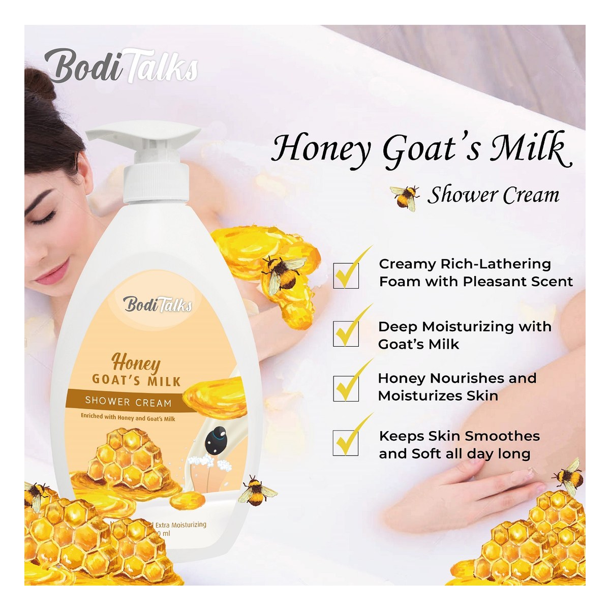 Ultra Fresh Milk & Honey Shower Gel1000ml