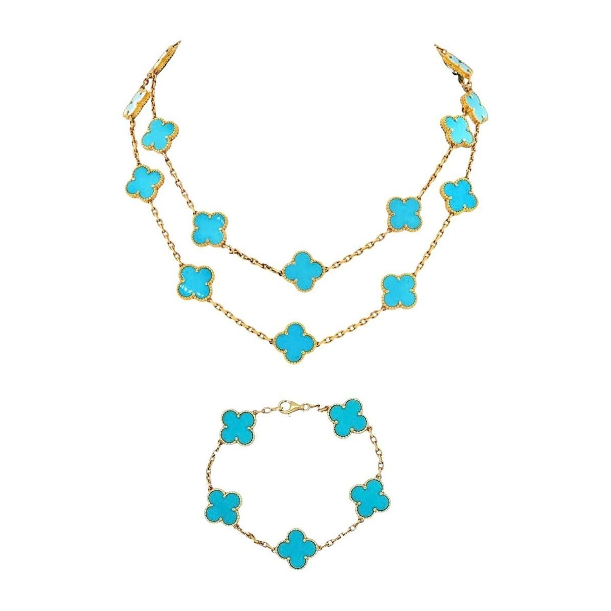 Van Cleef & Arpels Vintage Alhambra Neckace and Earring Set