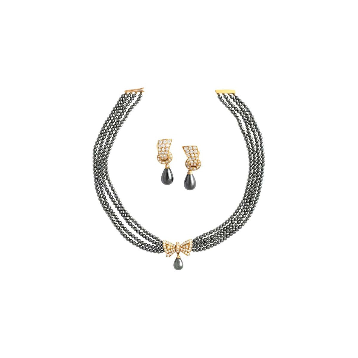 Vancliff Necklace with Earring Ash Chain